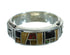 Authentic Sterling Silver And Multicolor Water Wave Ring Size 5-1/2 YX75326